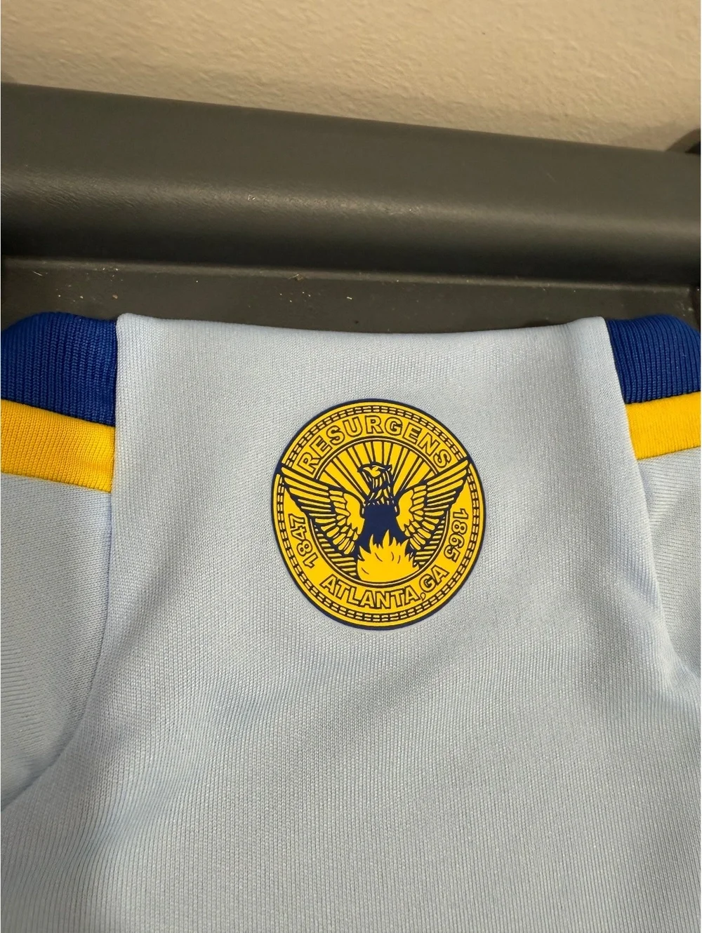 Adidas Atlanta United FC Resurgens Kit Soccer Jersey Mens M Light Blue Slim Fit